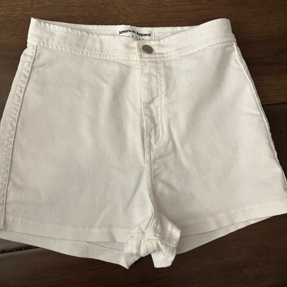 Original American Apparel White High Rise Micro Shorts